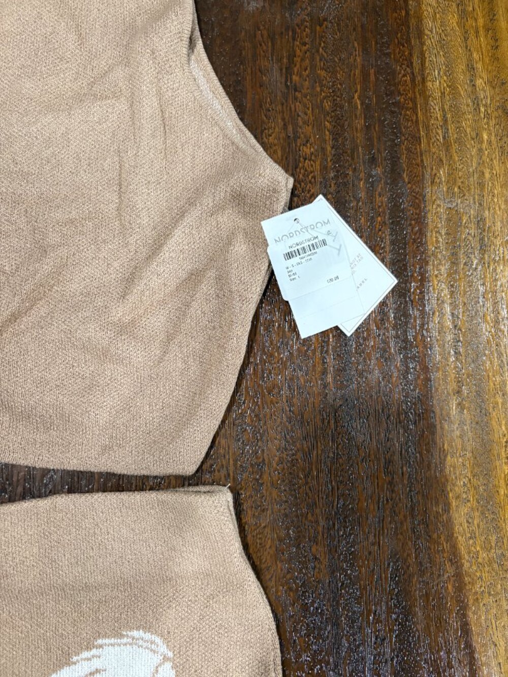 J Luxe Label Nordstrom sz L Super Soft Sweater Skirt Tank Set Beige Flower NWT - Picture 4 of 4